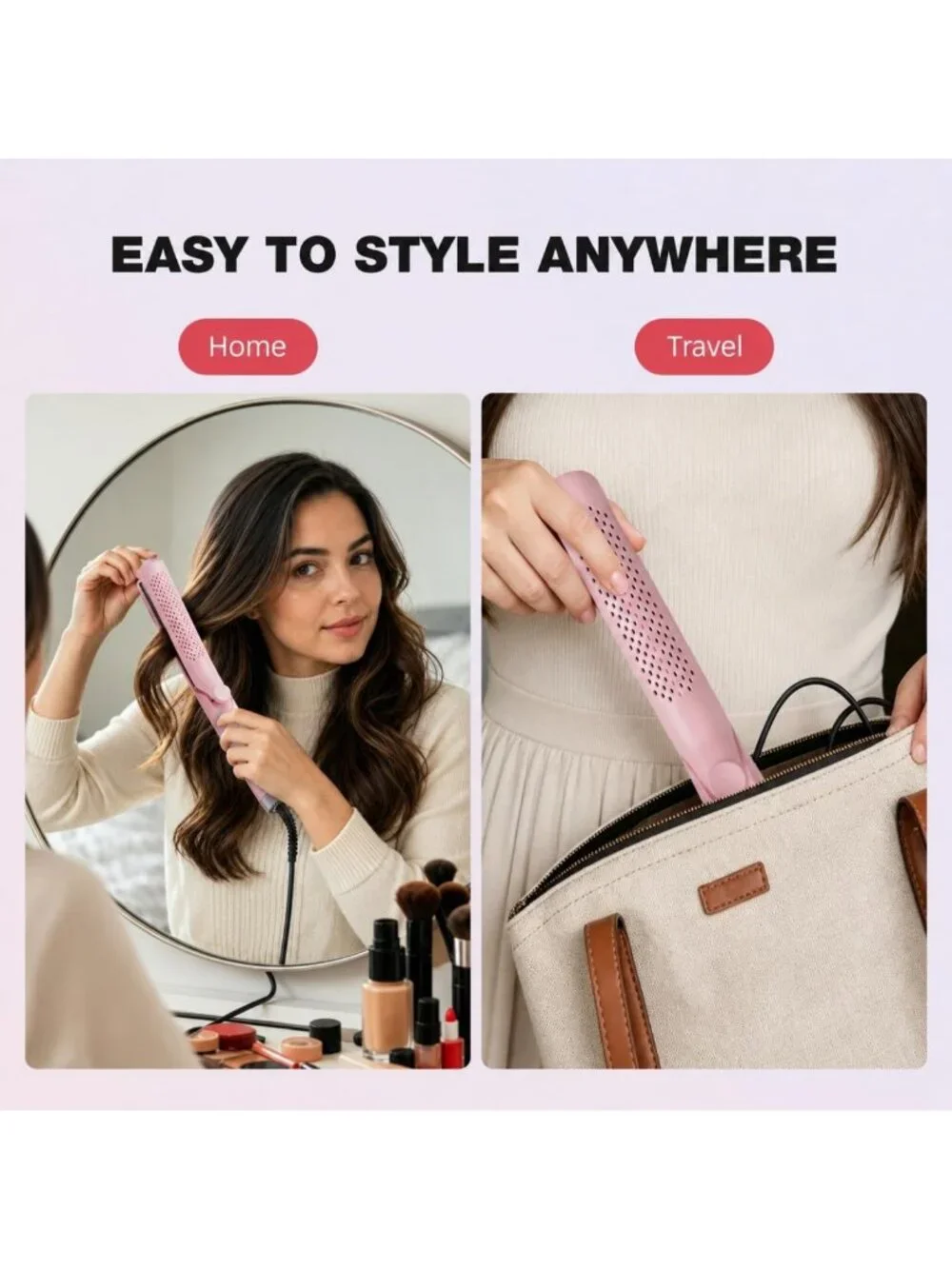 2-in-1 Airflow Styler Curling Iron & Straightener | 360° Cool Air, 5 Heat